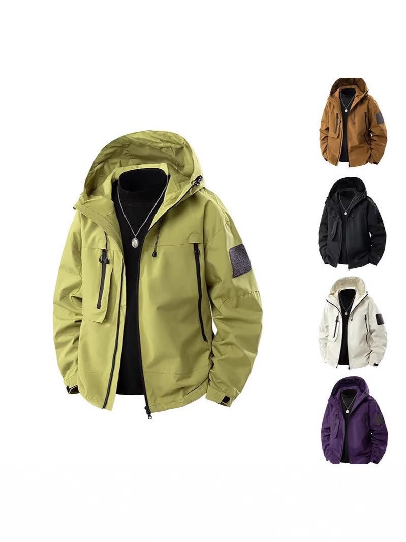 Three-Proof Series Men'S And Women'S Couple'S Autumn Outdoor Functional Jacket Workwear Jacket Hooded Loose Jacket - Image 4